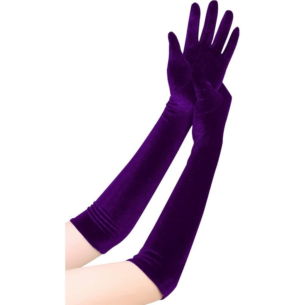 Velvet Opera Gloves Women's Vintage Flapper Elbow Length Halloween Costume